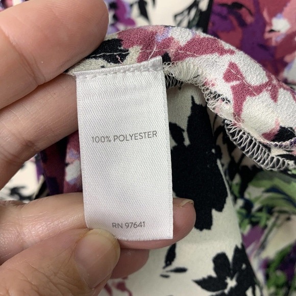 J Jill Floral Print Long Sleeve Button Up Blouse Womens Size Small Polyester - Picture 11 of 12